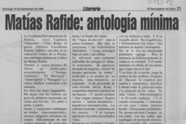 Matías Rafide, antología mínima