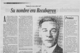 Su nombre era Recabarren  [artículo] Angel Pizarro