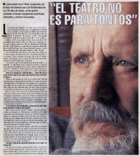 "El teatro no es para tontos"