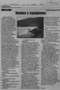 Sueños y espejismos  [artículo] Efraín Szmulewicz