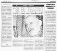 "Si el teatro realista es bueno, nunca pasará de moda"  [artículo] Juan Manuel Rivas