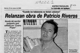 Relanzan obra de Patricio Riveros  [artículo]