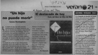 Un hijo no puede morir  [artículo] Tito Valenzuela