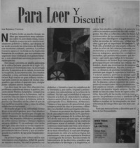 Para leer y discutir  [artículo] Rodrigo Cánovas