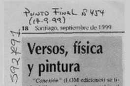 Versos, física y pintura  [artículo] Hernán Soto
