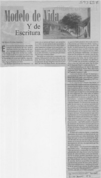 Modelo de vida y de escritura  [artículo] María Eugenia Góngora