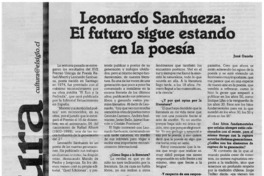 Leonardo Sanhueza, el futuro sigue estando en la poesía