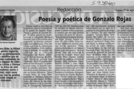 Poesía y poética de Gonzalo Rojas  [artículo] Ramón Riquelme