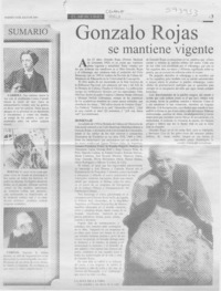 Gonzalo Rojas se mantiene vigente  [artículo]