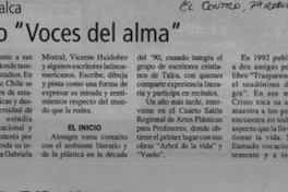 Hoy lanzan libro "Voces del alma"  [artículo] M. H.