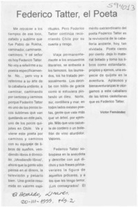 Federico Tatter, el poeta  [artículo] Víctor Fernández