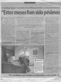 "Estos meses han sido pésimos para la clase política"  [artículo] Javier Ortega