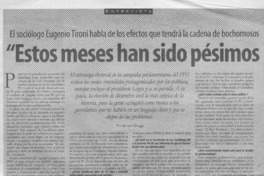 "Estos meses han sido pésimos para la clase política"  [artículo] Javier Ortega