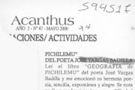 Pichilemu del poeta José Vargas Badilla  [artículo] Victoria Páez Boggioni