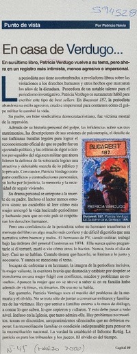 En casa de Verdugo  [artículo] Patricio Navia