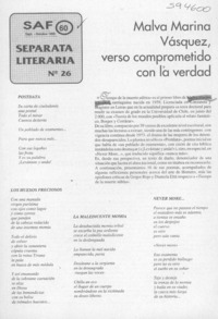 Malva Marina Vásquez, verso comprometido con la verdad  [artículo]