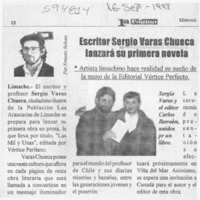 Escritor Sergio Varas Chueca lanzará su primera novela  [artículo]