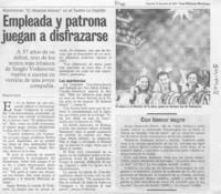 Empleada y patrona juegan a disfrazarse  [artículo] Marietta Santí