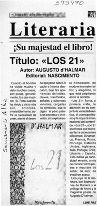 Los 21  [artículo] Luis Paz