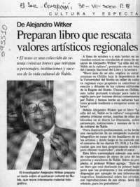 Preparan libro que rescata valores artísticos regionales  [artículo]