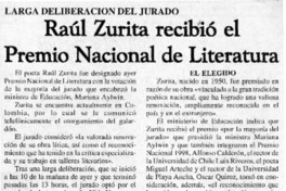 Raúl Zurita recibió el Premio Nacional de Literatura  [artículo]