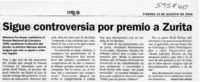 Sigue controversia por premio a Zurita  [artículo] Sebastián Urzúa