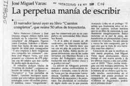 La perpetua manía de escribir  [artículo]