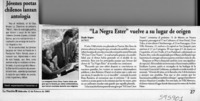 "La Negra Ester" vuelve a su lugar de origen  [artículo] Claudio Vergara