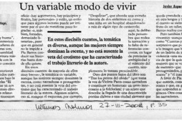 Un variable modo de vivir  [artículo] Javier Aspurúa