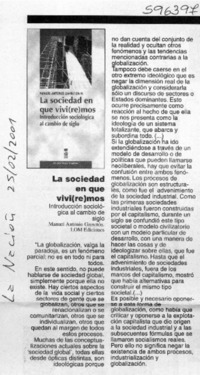 La sociedad en que vivi(re)mos  [artículo]