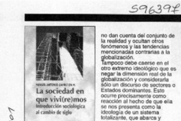 La sociedad en que vivi(re)mos  [artículo]