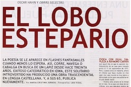 El lobo estepario : [entrevistas]