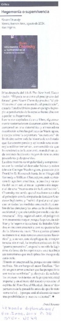 Hegemonía o supervivencia