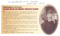 Falleció uno de los grandes: Francisco Coloane