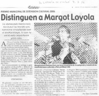 Distinguen a Margot Loyola
