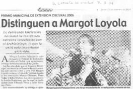 Distinguen a Margot Loyola