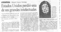 Estados Unidos perdió una de sus grandes intelectuales