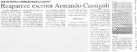 Reaparece escritor Armando Cassigoli