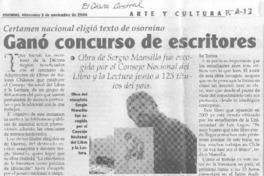 Ganó concurso de escritores