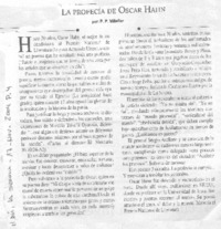 La Profecía de Oscar Hahn