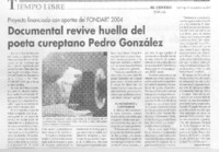 Documental revive huella del poeta cureptano Pedro González