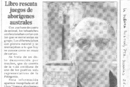 Libro rescata juegos de aborígenes australes