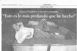 "Esto esl o más profundo que he hecho"