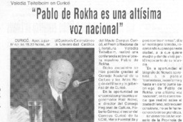 "Pablo de Rokha es una altísima voz nacional"