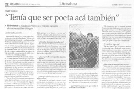 "Tenía que ser poeta acá también" [entrevista]