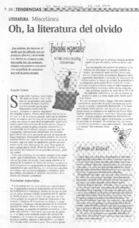 Oh, la literatura del olvido