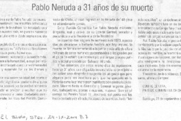 Pablo Neruda a 31 años de su muerte