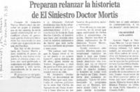 Preparan relanzar la historieta de El siniestro Doctor Mortis