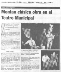 Montan clásica obra en el Teatro Municipal
