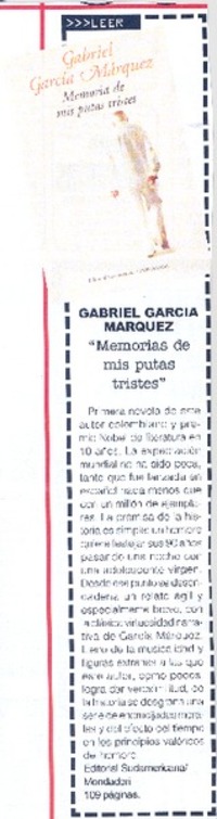 Memoria de mis putas tristes